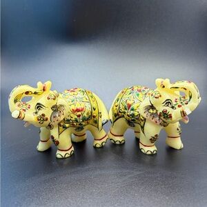 Handcrafted Marble Elephant Figurines